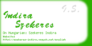 indira szekeres business card